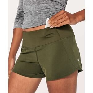 Lululemon Dark Olive Run Times Short II Size 4